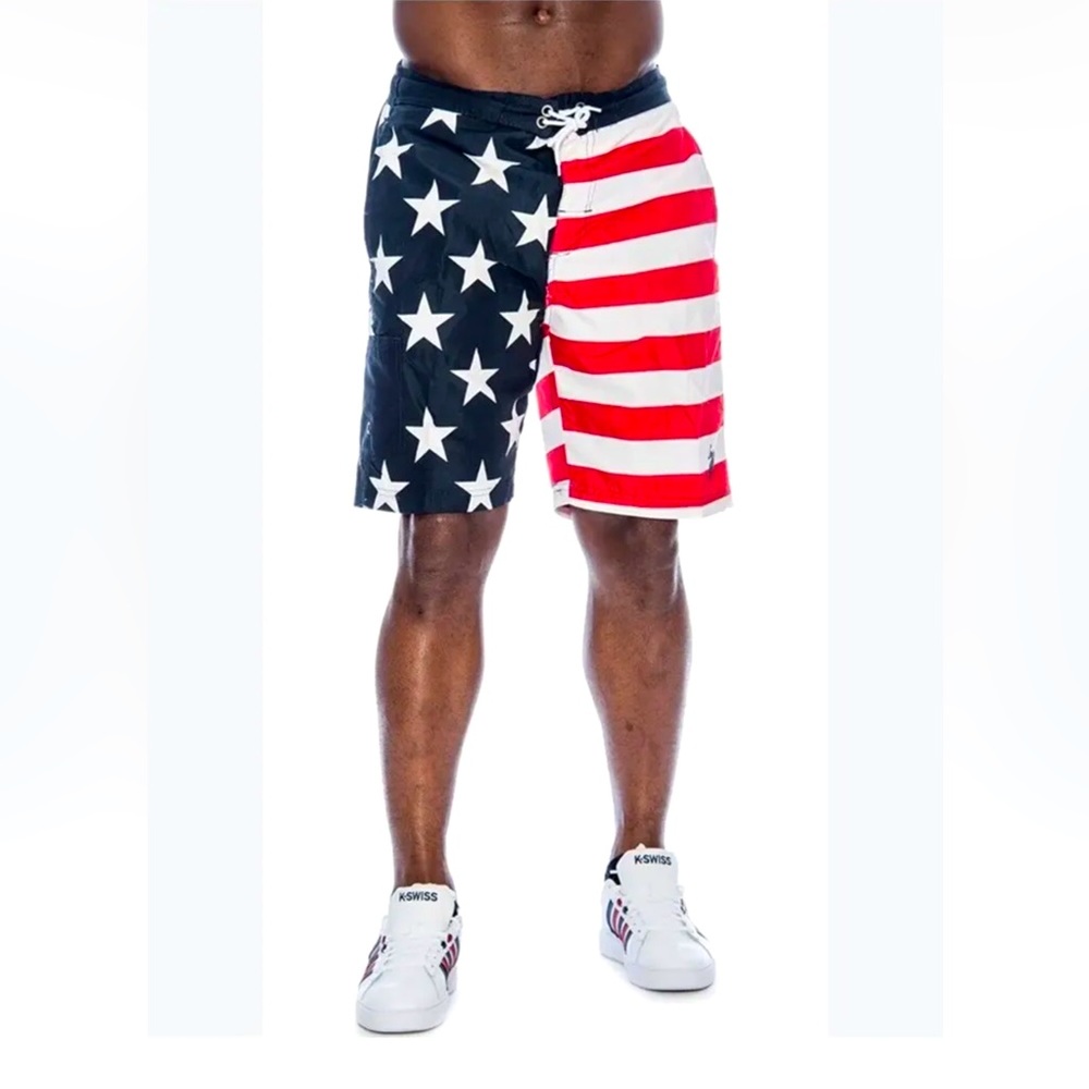 EUC US Polo Assn Swim Trunks Basket Mesh 1 Side Pocket | USA Flag | Men’s Large